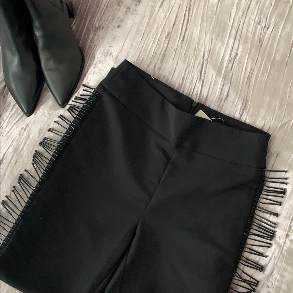 ❤️SOLD ❤️ Zara Cropped & Fitted Bead Fringe Pants